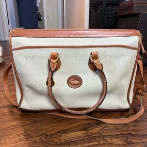 vintage Dooney & Bourke All-Weather Leather satchel bag in bone/ivory